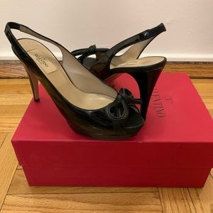 Valentino Bow Slingback Patent Leather Platform